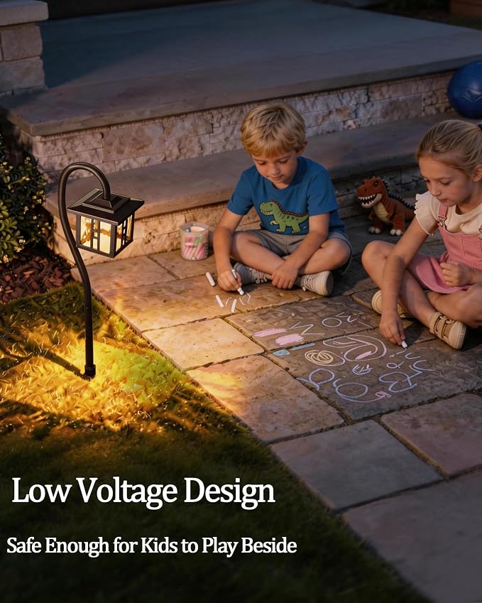 LITFIT Low Voltage Landscape Lighting,12V 3W 185LM 3000K ORB Electric Pathway Lights, Waterproof Wired Garden Light with Connectors for Walkway Yard, Die-Cast Aluminum, 50000H Integrated LED, 12Pack