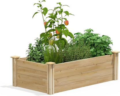 Greenes Fence Premium Cedar Raised Garden Bed, 2' x 4' x 14" (3/4" Thick) - Made in USA with North American Cedar