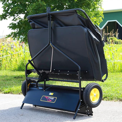 Brinly STS-42BHDK-A 40" Tow-Behind Lawn Sweeper with Dethatcher and Hamper Windscreen