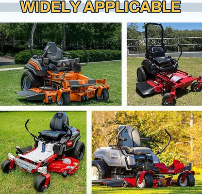 13x6.50-6 Flat Free Lawn Mower Tires and Wheels, 1/2" 3/4" 5/8" Ball Bearings, 13x6.5-6 Solid Front Tire for Zero Turn Lawnmower, Smooth Tires for Commercial Grade Lawn, 5.5"-7.5" Centered Hub, 2 Pack