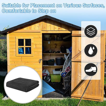 M METERXITY 3 mm Thickened Outdoor Storage Shed Mat, 6x8 ft Waterproof Shed Flooring Mat for Patio Furniture Floor Protecting from Wear/Liquid/Dust/Oil, Non-Slip Felt Rubber Rug Pad [Grey]