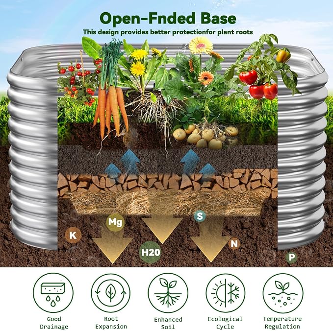 4 Pack Tall 2x2x1.5FT Corrugated Galvanized Steel Raised Garden Bed Outdoor, Metal Above Ground Garden Bed for Vegetables and Flowers, Raised Beds for Gardening