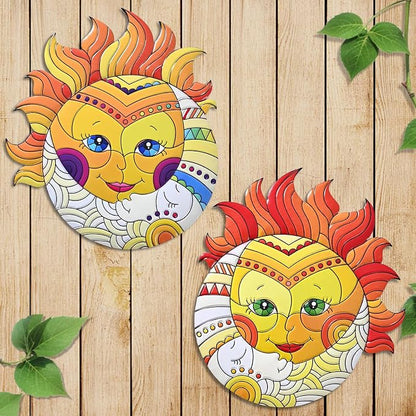 Metal Sun Wall Art Decor,13inches Sun Wall Art Hanging Decoration for Indoor and Outdoor for Room Garden Porch Fence Balcony Patio Decor