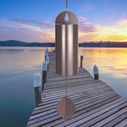 Deep Tone Wind Chimes for Outside, 26-Inch Memorial Serenity Bell | Sounds Like Church Bells, Mute Mode, Large Hanging Bell, Heavy Duty Steel, Garden or Patio Décor