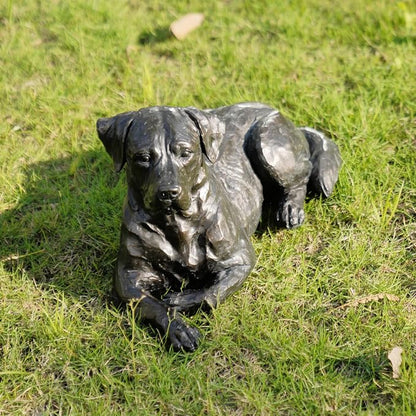 Large Labrador Dog Statues Outdoor – 16.75inch Black Resin Labrador Memorial Statue 4.1lb Décor Sculpture Large lab Outdoor Figurines for Dog Lovers 16.75L*9.75W*9.5H