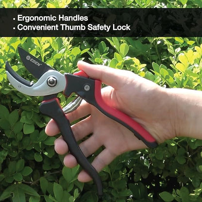 Eden 39000 Heavy Duty Adjustable Anvil Pruning Shears for Gardening, Hand Pruners, Stem Cutter, Branch Trimmer, Garden Clippers