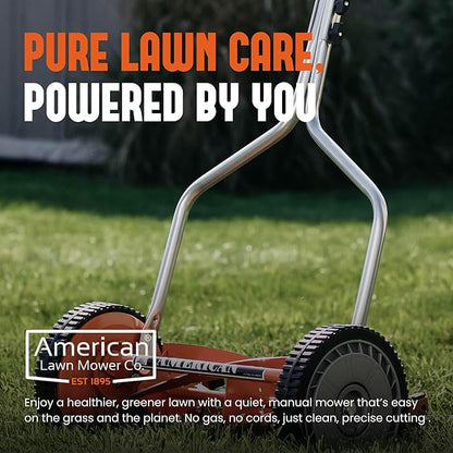 American Lawn Mower 1204-14 14-Inch 4-Blade Push Reel Lawn Mower, Red