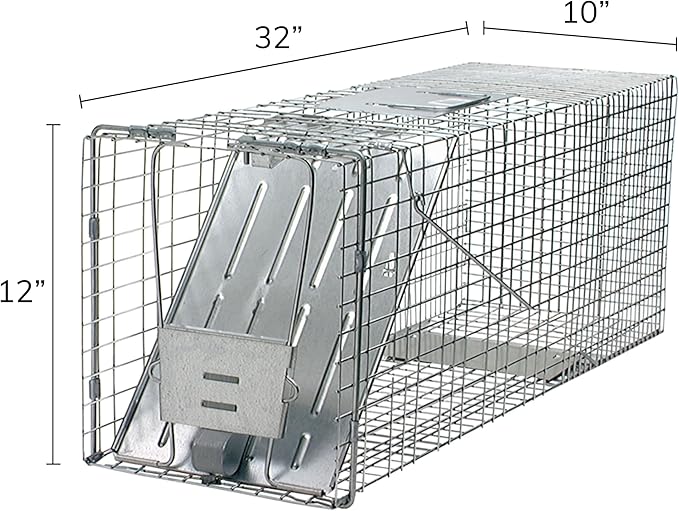 Havahart Large 1-Door Live Animal Trap for Raccoons, Cats, Bobcats, Beavers | Heavy Duty Humane Catch and Release Cage Trap for Outdoor Pest Control, 1079SR