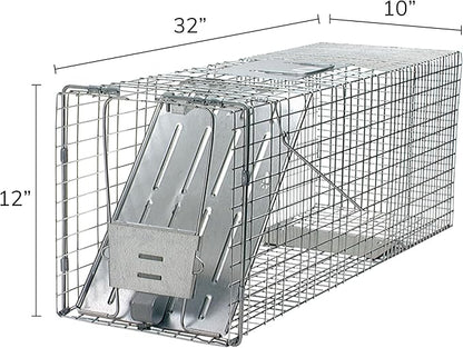 Havahart Large 1-Door Live Animal Trap for Raccoons, Cats, Bobcats, Beavers | Heavy Duty Humane Catch and Release Cage Trap for Outdoor Pest Control, 1079SR