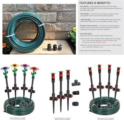 Eden 94051 Rubber Garden Hose 1/2 in. x 50 ft, DIY Hose Set (Pack of 4)