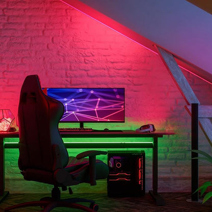 Feit Electric 10ft Color LED Tape Light, Dimmable, RGB Color with Remote Control, Cut-to-Fit Design, 5V USB-Powered Display Lighting, Indoor Use Only, 25,000-Hour Lifetime, TAPE120/RGB/USB
