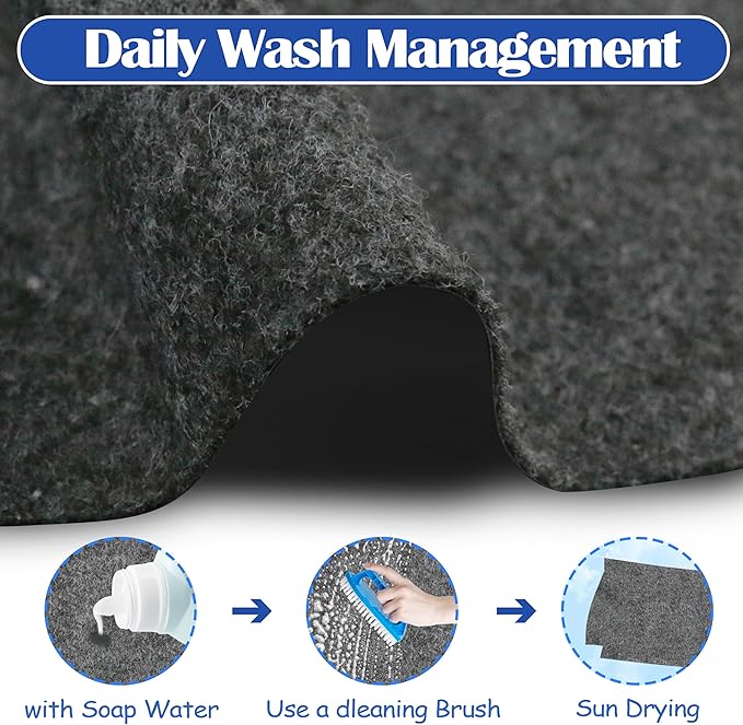 Ogrmar 6 x 4 FT Outdoor Storage Shed Mat, Waterproof Felt & PE Backing, Slip-Resistant, Durable & Easy to Clean, Gray (6x4FT)