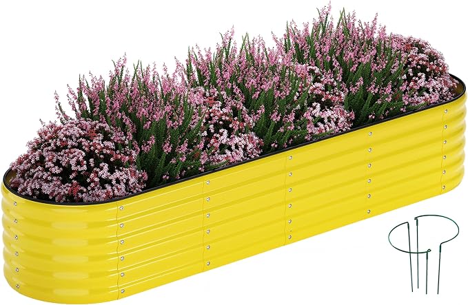 ZFHgarden Galvanized Metal Planter Raised Garden Bed Kit for Gardening Outdoor，8x2x1ft Planter Grow Garden Box Raised Flower Bed，Long Vegetable Clearance Herb Raised Garden Beds for Gardening