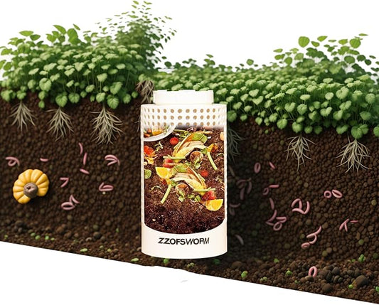 Inground Worm Farm Composter | Underground bin with locking lid, 360° airflow, odor-free, turns food waste into fertilizer for garden beds
