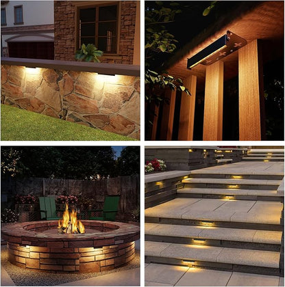 4 Pack 7 Inch Retaining Wall Lights, 5W LED Hardscape Lighting 12V AC/DC Low Voltage Step Lights Outdoor, 2700K Soft White IP65 Waterproof Landscape Lighting for Patio Walls Stairs