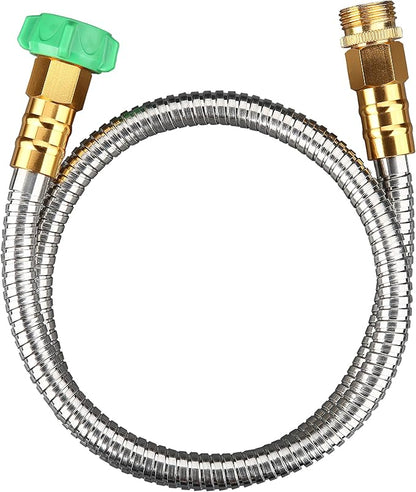 Beaulife 304 Stainless Steel Metal Garden Hose Connector 5 Feet Short Garden Water Hose Extension Extender, Drinking Water Hose Lead and BPA Free