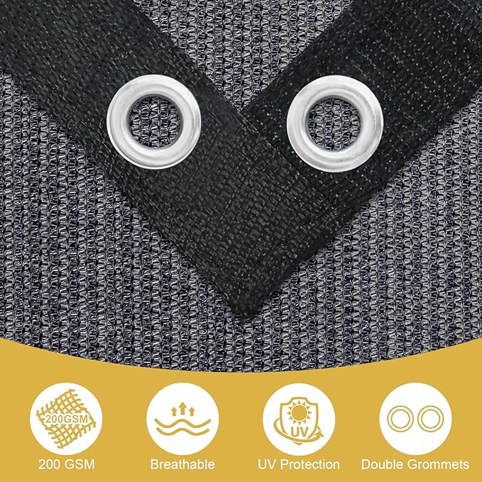 Shade&Beyond 90% Sun Shade Cloth with Grommets, 5' X 10' Pergola Shade Cover Canopy, Mesh Tarp Sun Screens for Patio, Outdoor, Garden, Backyard, Blue Gray