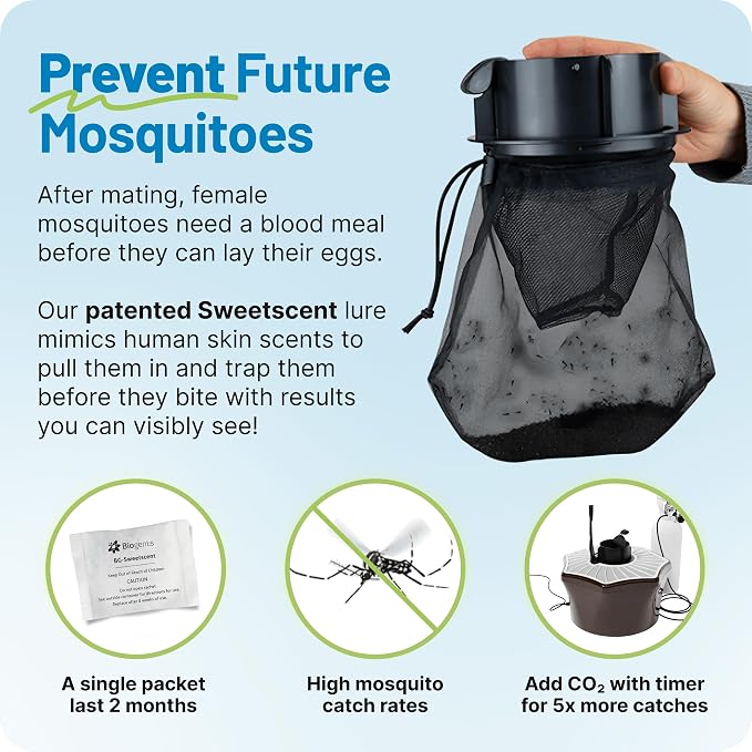 Biogents Mosquitaire Outdoor Mosquito Trap with Sweetscent Lure | Eco-Friendly, Pesticide-Free, Pet-Safe Repellent Alternative | Electric Catcher for Comprehensive Mosquito Control