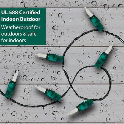 Brite Star 100 Count Mini String Christmas Lights, Red - 22 feet Indoor/Outdoor Christmas Tree Lights with Green Wire