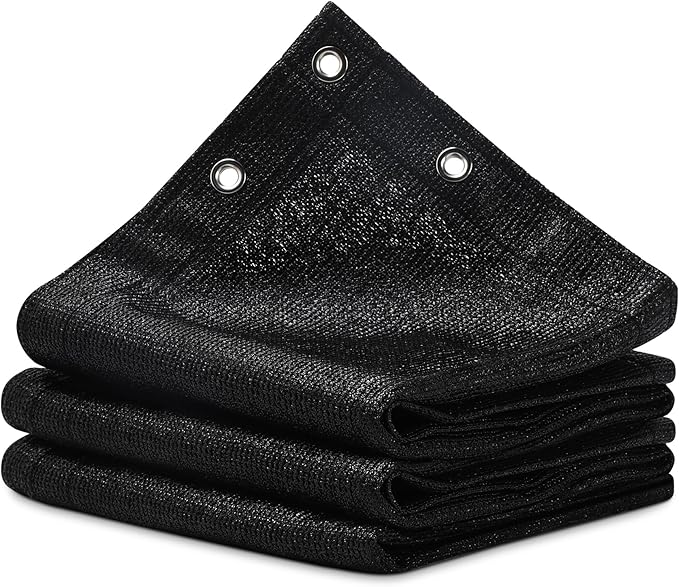 90% Sun Shade Cloth for Patio and Pergola, UV Protection HDPE Shade Net with Reinforced Edges and Grommets, Heat-Resistant Sunshade for Garden, Backyard, Deck, 6X12 FT