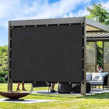 Artpuch Outdoor Pergola Shade Cover 10x14 FT Sun Shade Cloth with Grommets Black 90% UV Protection Canopy Patio Privacy Screen (Customized Available)