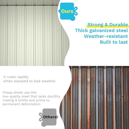 Greesum Outdoor Storage Shed 5 x 3 ft. Utility Tool Shed Metal Storage Garden Shed with Door & Lock for Patio Storage, Gray