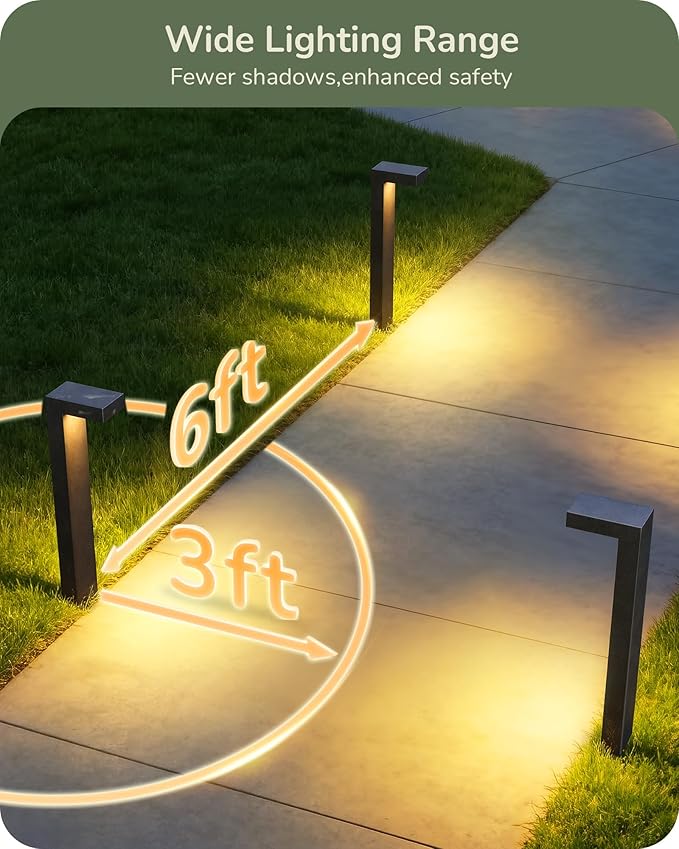 EDISHINE Low Voltage Pathway Lights Wired, 3000K 3.2W 50,000Hrs Waterproof LED Outdoor Landscape Lighting with Connectors, 12V Modern Cast-Aluminum Landscape Path Lights for Walkway Garden, 4 Pack