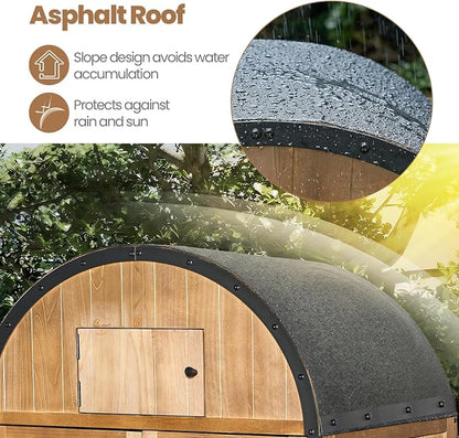 NORTHSKY Outdoor Storage Shed, Waterproof Garden Tool Cabinet with Domed Roof & Double Doors, Lockable 5-Storage Organizer for Patio Lawn Backyard - Solid Wood & Metal Frame