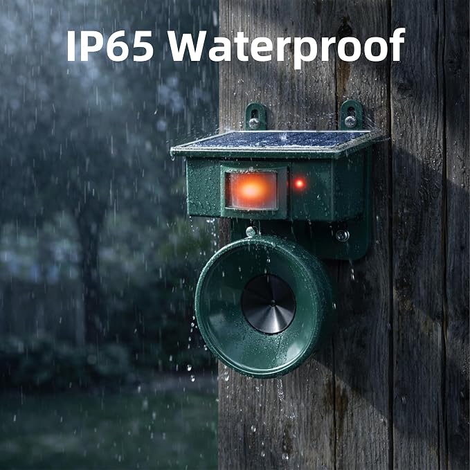 2026 Ultrasonic Bird Repeller Solar Powered Outdoor Motion Activated Bird Pigeon Deterrents for Outside Woodpecker Goose Repellent Devices for Porch Patio Balconies Rooftops(2)
