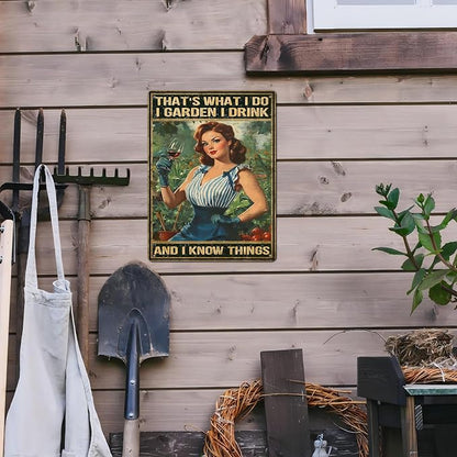 Gardening Vintage Tin Sign That's What I Do I Garden Metal Tin Sign for Home Garden Greenhouse Living Room Bedroom Outdoor Decor 12 * 16inch