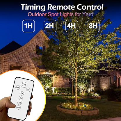 Outdoor Spot Lights,120V Timer Remote Control,Halloween Lights, | 6000K Landscape Lighting, 5 Color Lenses (RGB,Yellow,Purple) ,Christmas Lights for Flag Tree Garden