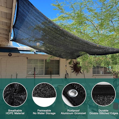 LOVE STORY 8x16FT 90% Black Garden Shade Cloth, Sun Shade Cover Net Mesh Tarp with Grommets, Sunblock Net for Garden,Greenhouse,Plants and Patio