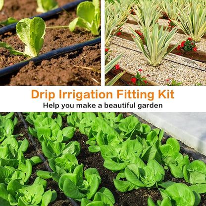 20 Pieces Drip Irrigation Fittings Coupling Connectors for 1/2" Tubing, Drip Barbed Couplers for 1/2 Inch Irrigation Tubing (0.600" ID), Drip Line Couplings for Drip Sprinkler Garden Systems