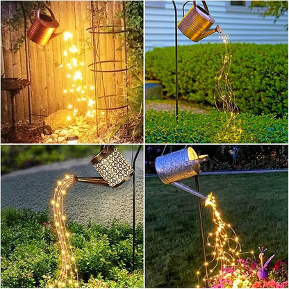 SHUKAN 220 LED Solar Firefly Bunch Lights, 8 Flashing Modes, Fairy Copper Wire Waterproof String Lights, Decorative Vine Solar Watering Can Lights, Outdoor Garden Christmas Decor Lights (Warm White)