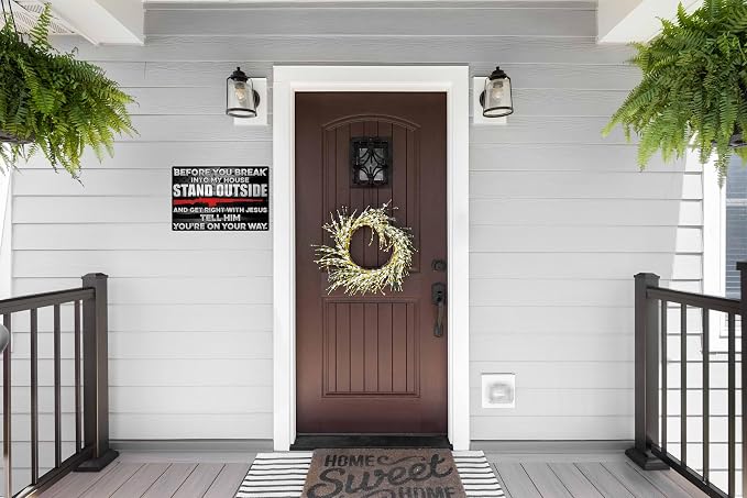 Whimsical Warning Metal Tin Signs 8x12 in Rustic Hanging Plaque for Home Restaurant Bar Cafe Decor Unique Wall Decoration Room Accent Door Sign with Humorous Message