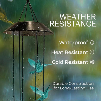 Upblend Outdoors Hummingbird Solar Hanging Decoration for Outside – Color Changing LED Decoration for Outside, Solar Decor Outdoor Waterproof – Hummingbird, Light Blue