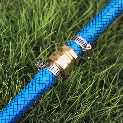 Twinkle Star Garden Hose Repair Connector, 3/4" or 5/8", 3 Set | Male and Female Garden Hose Fittings With Clamps
