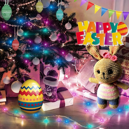 500 Led Multi Color Outdoor String Lights Waterproof Easter Decorations, 174 Ft 8 Modes Twinkle Plug in Fairy Lights for Bedroom Yard Wedding Room Decor (Multicolor, 500Led)