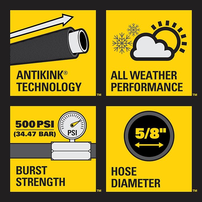 Stanley BDS6651 Fatmax Professional Grade Water Hose, 7ft' x 5/8" (Pack of 2)