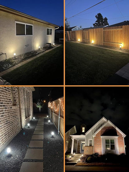 5CCT Low Voltage Bollard Pathway Lights, 4.5W 320LM 12-24V AC/DC | Aluminum Waterproof Outdoor Landscape Path Light, Glass Head 4FT Corded with IP65 Wire Nuts, 4Pack 1800/2200/2700/4000/5000K