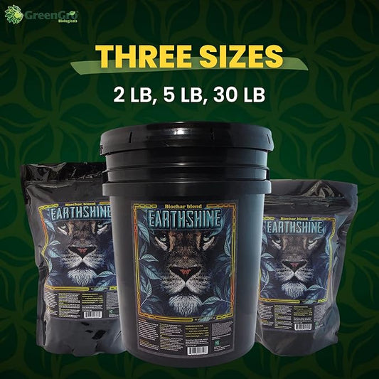 GreenGro Earthshine | Fortified Biochar & Humic Acid Soil Amendment | Glacial Rock Dust + Worm Castings | Recycle Old Soil, Boost Compost Tea & Mycorrhizae | Indoor & Outdoor | 5 lb