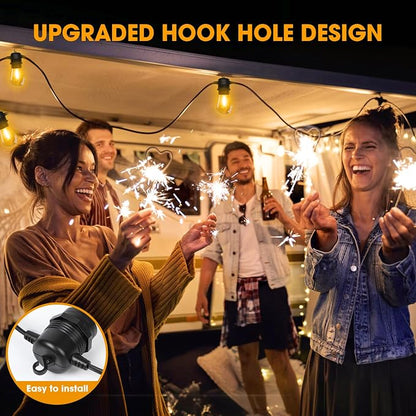GvvooHome S14 LED Outdoor String Lights 150FT Patio Lights Outdoor Waterproof with 45+3 Shatterproof LED Bulbs, Hanging Backyard Lights for Outside Deck Patio Garden Balcony Decorations