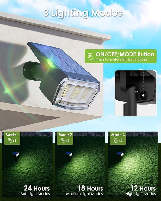 Solar Spot Lights Outdoor IP67 Waterproof 12 Pack, 63 LED 3 Modes Solar Landscape Spotlights for Yard Garden Pathway Wall House Garage (Cool White)