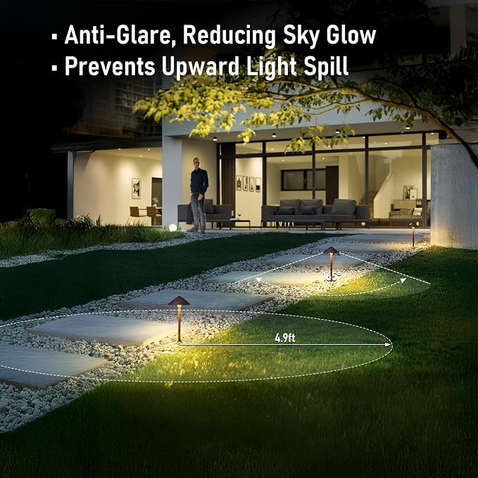 LEONLITE 12-Pack 5CCT LED Low Voltage Landscape Path Lights, 12-24V AC/DC | 3W 120LM, CRI90, ETL Listed, Cast Aluminum, IP65, 1800K/2700K/3000K/4000K/5000K, Wired Pathway Lights, for Yard Lawn