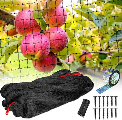 BSTPCOO 50'x50' with 2" Mesh Bird Netting for Chicken Coop with Bird Scare Tape, Hawk Nettings for Chicken Run, Heavy Duty Poultry Nettings Chicken Netting Roof Deer Net