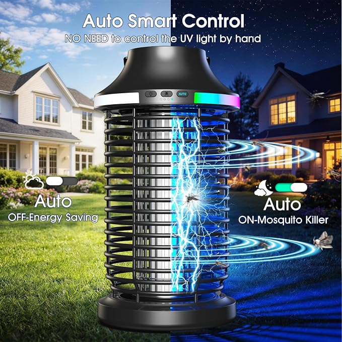 Bug Zapper Outdoor Cordless, 2026 Upgraded 4200V Electric Mosquito Zapper 5 in 1 Rechargeable Bug Zapper Outdoor Waterproof with 5000mAH Battery, Portable Fly Zapper Insect Zapper for Patio Camp