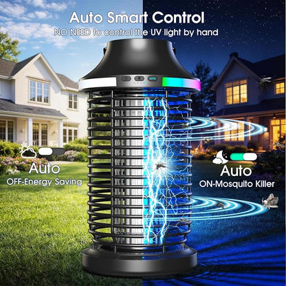 Bug Zapper Outdoor Cordless, 2026 Upgraded 4200V Electric Mosquito Zapper 5 in 1 Rechargeable Bug Zapper Outdoor Waterproof with 5000mAH Battery, Portable Fly Zapper Insect Zapper for Patio Camp