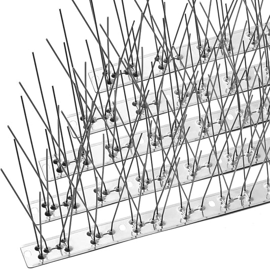 OFFO Bird Spikes with Stainless Steel Base, Covers 5.1 Feet(1.56m) Durable Pigeon Spikes Arrow Pigeon Spikes Fence Kit for Keeping Small Bird, Crows and Woodpeckers Away