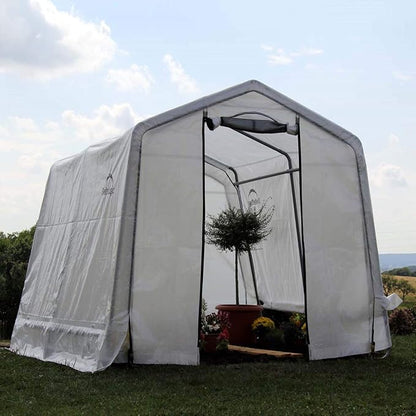 ShelterLogic 10' x 10' GrowIT Greenhouse-in-a-Box Easy Flow Peak Roof Style Easy Access Outdoor Grow House with Translucent Waterproof Cover
