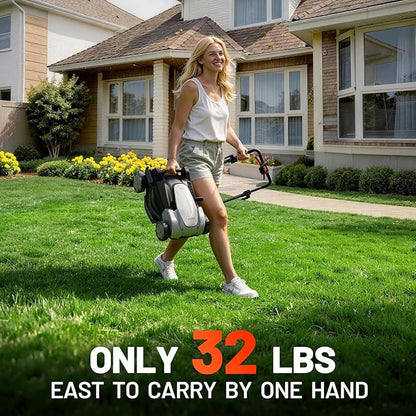 Litheli 40V Battery Lawn Mower 16″, Cordless Electric Mower with Brushless Motor, 6 Cutting Positions, 50L Grass Box, 2×5.0Ah Batteries & Charger for Medium Yards